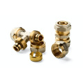 EM-F-A092 90 degree elbow brass double compression connector pipe fitting for PVC pipe